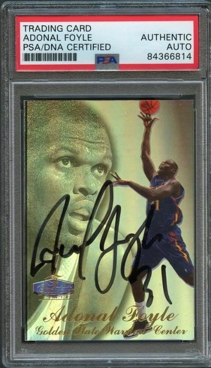 1997-98 Flair Showcase #32 Adonal Foyle Signed Card AUTO PSA Slabbed Warriors