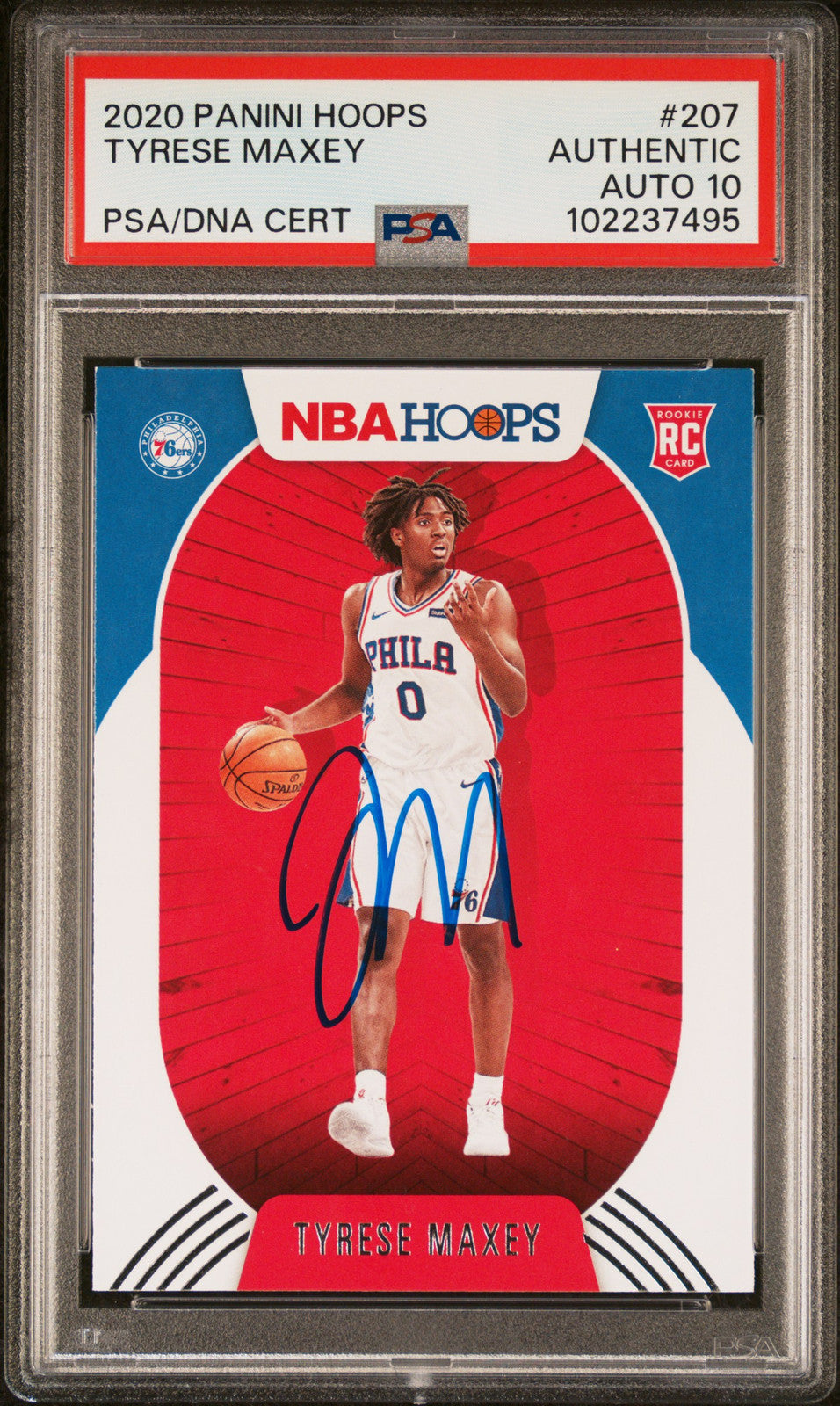 2020 Panini Hoops #207 Tyrese Maxey PSA A Auto 10