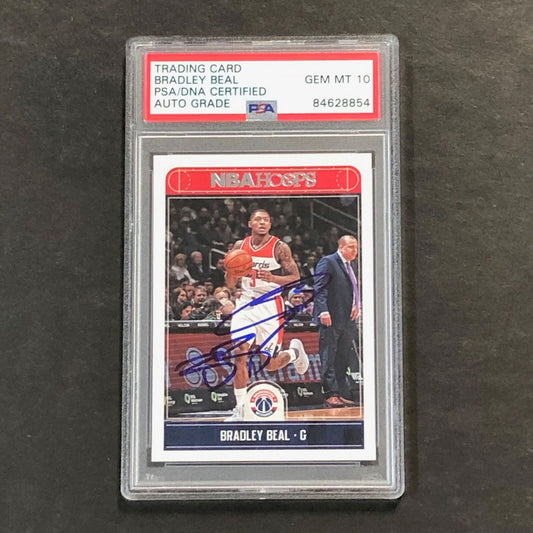 2017-18 NBA Hoops #245 Bradley Beal Signed Card AUTO 10 PSA Slabbed Wizards