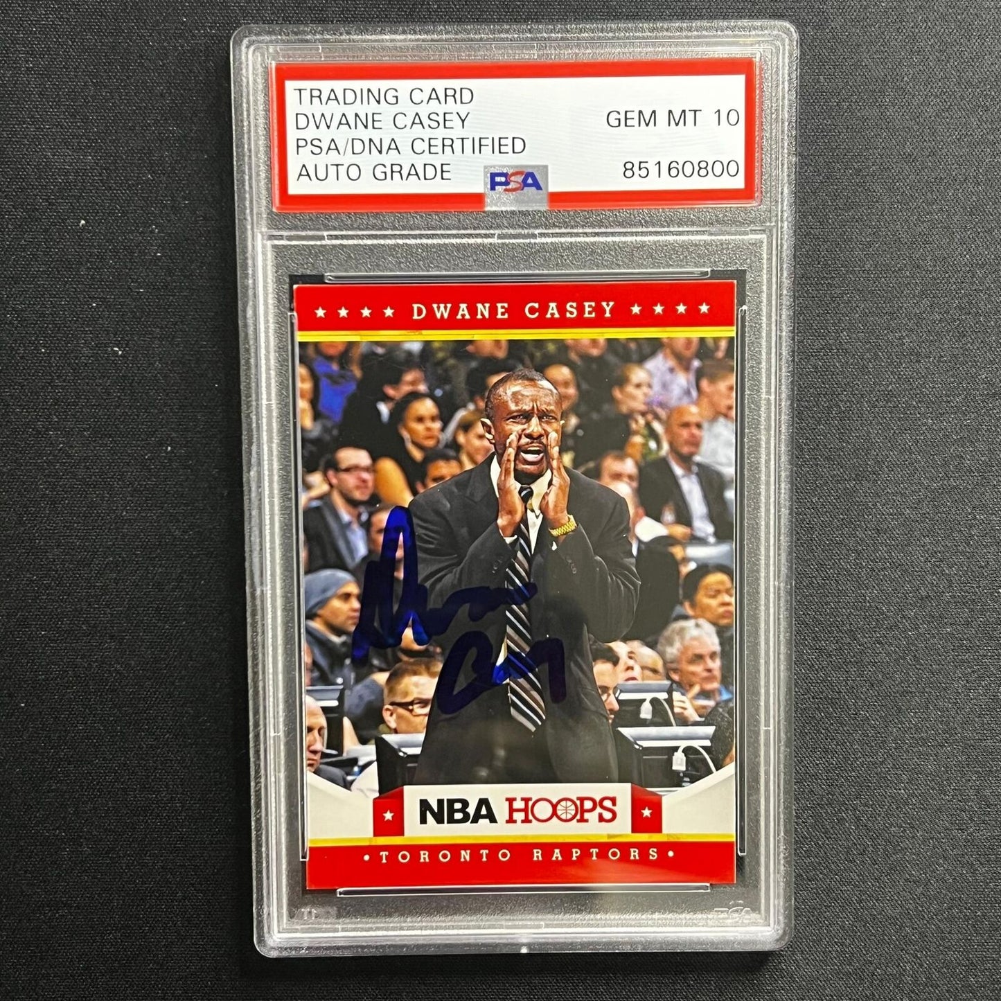 2012-13 NBA Hoops #36 Dwane Casey Signed Card AUTO 10 PSA Slabbed Raptors