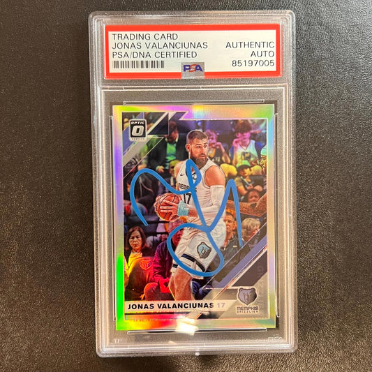 2019-20 Panini Donruss Optic #130 Jonas Valanciunas Signed Card AUTO PSA Slabbed