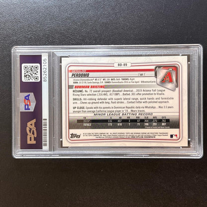 2020 Topps Bowman Chrome #BD-89 Geraldo Perdomo Signed Card PSA Slabbed AUTO Dia