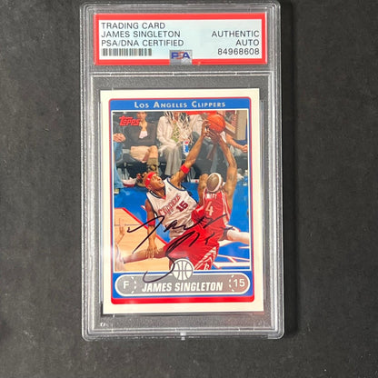 2005 Topps Chrome #210 James Singleton Signed Card AUTO PSA Slabbed Clippers