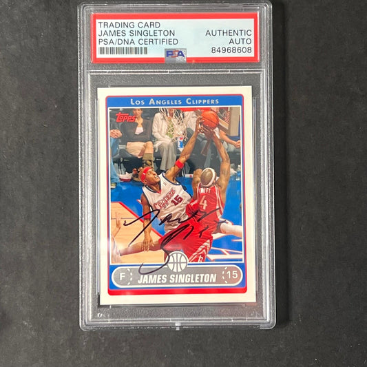 2005 Topps Chrome #210 James Singleton Signed Card AUTO PSA Slabbed Clippers