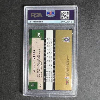 2003-04 Fleer Insider #24 Desmond Mason Signed Card Auto PSA/DNA Slabbed Bucks