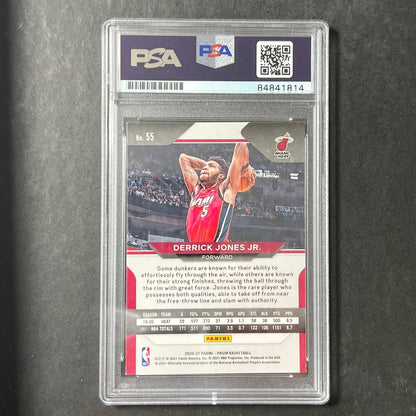 2020-21 Panini Prizm #55 Derrick Jones Jr. Signed Card AUTO PSA/DNA Slabbed Heat