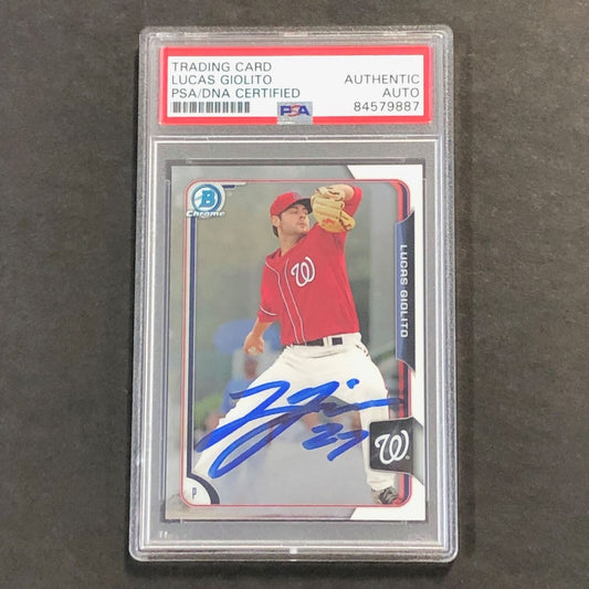 2015 Bowman Chrome #39 Lucas Giolito Signed Card PSA Slabbed Auto Nationals