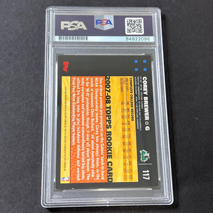 2007-08 Topps 50th Anniversary #117 Corey Brewer Signed Card AUTO GRADE 10 PSA S
