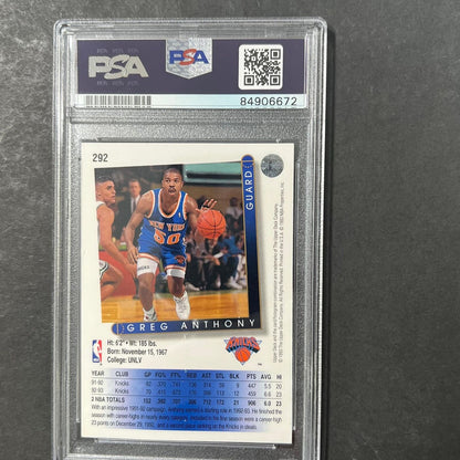 1993-94 Upper Deck #292 Greg Anthony Signed Card AUTO PSA/DNA Slabbed Knicks