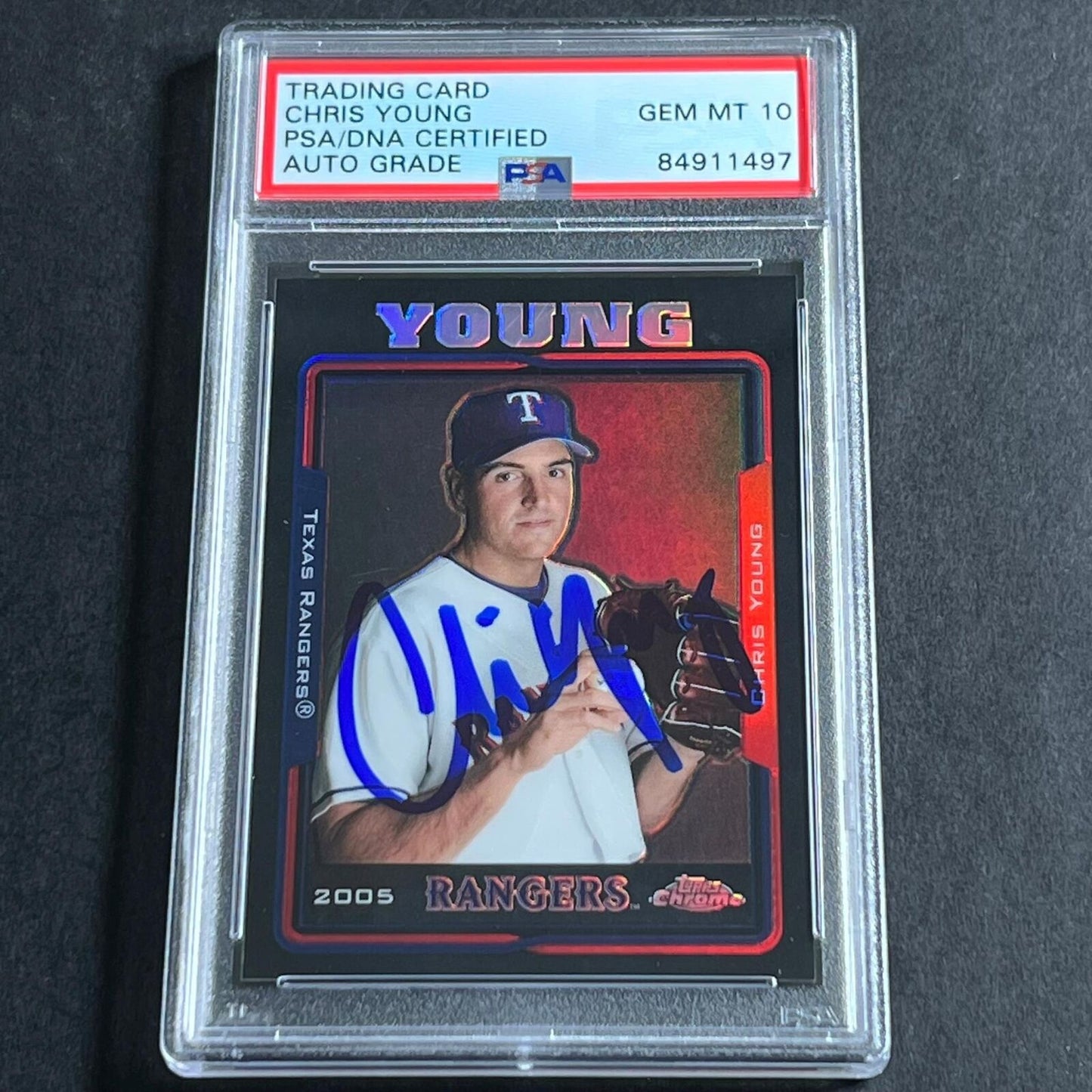 2006 Topps Chrome #UH57 Chris Young Signed Card PSA Slabbed Auto 10 Rangers