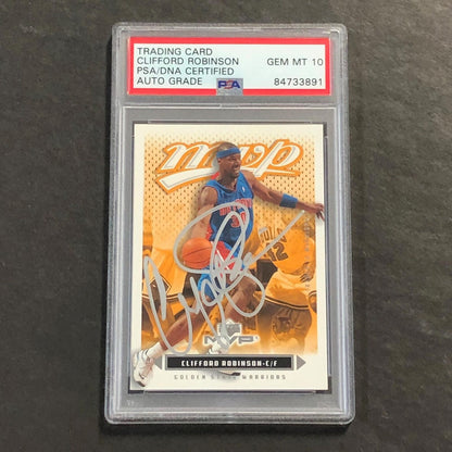 2003-04 Upper Deck #40 Clifford Robinson Signed Card AUTO 10 PSA Slabbed Warrior