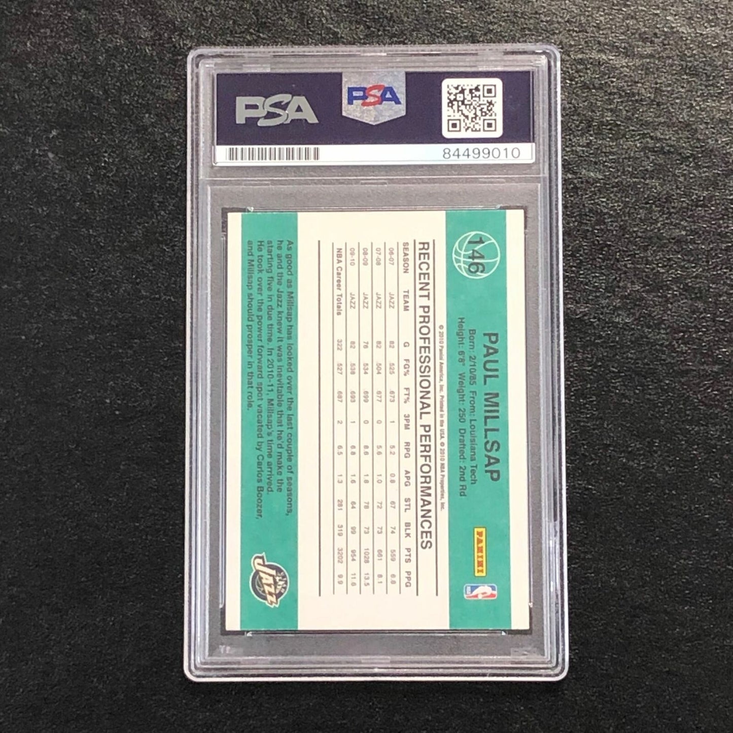 2010-11 Donruss Basketball #146 Paul Millsap Signed Card AUTO PSA Slabbed Jazz