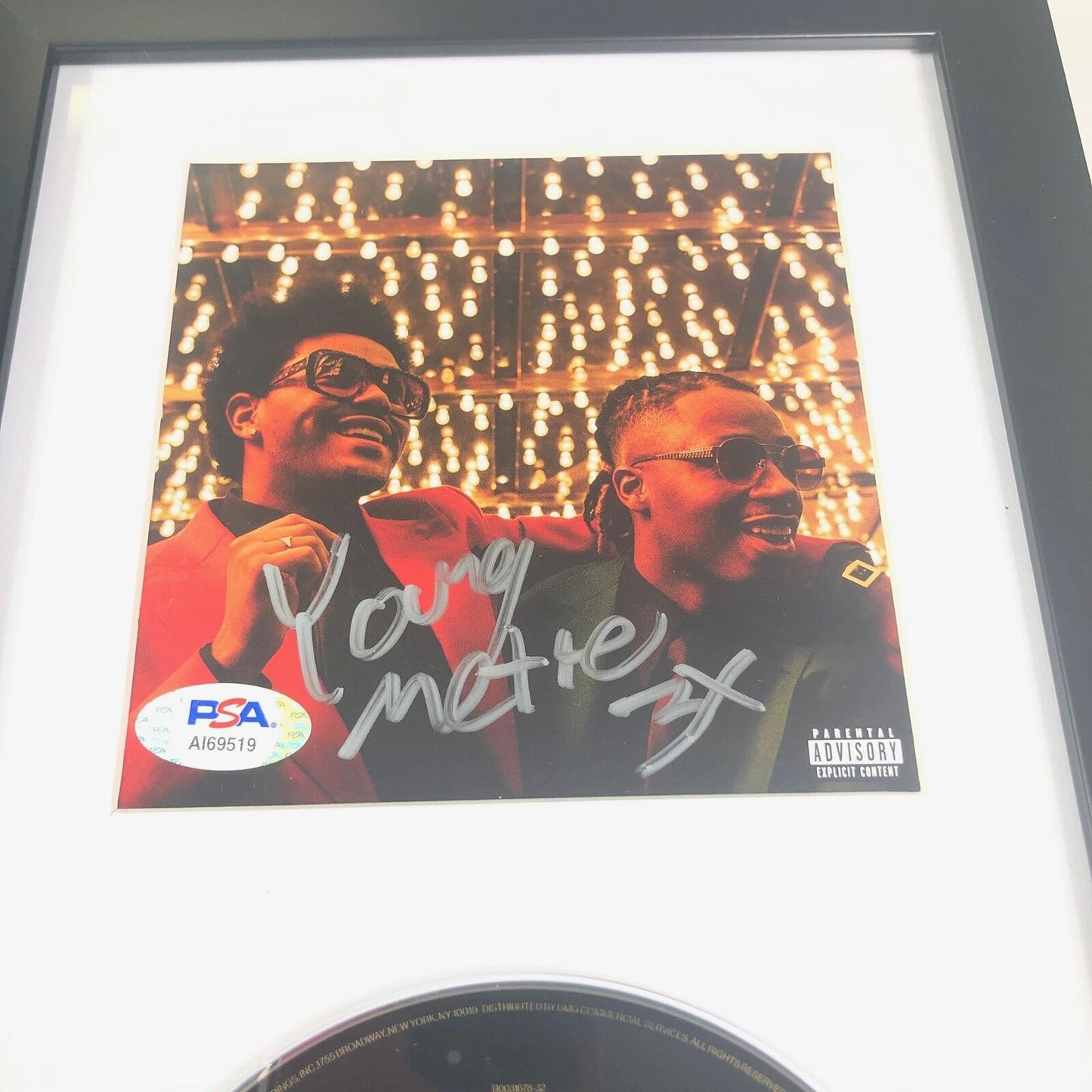 Young Metro Boomin Signed CD Cover Framed PSA/DNA Autographed Blinding Lights