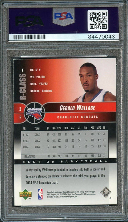 2004-05 Upper Deck R-Class #7 Gerald Wallace Signed Card AUTO PSA Slabbed Bobcat