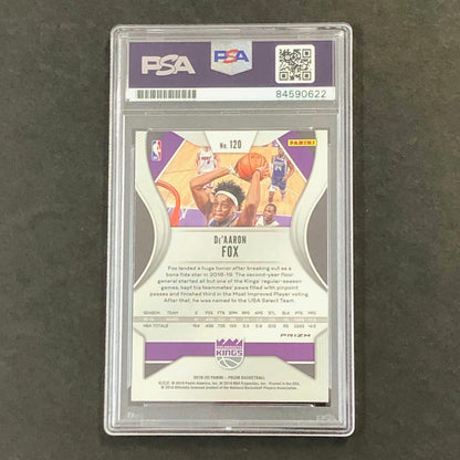 2019-20 Panini Prizm Silver #120 De'Aaron Fox Signed Auto PSA Slabbed Kings