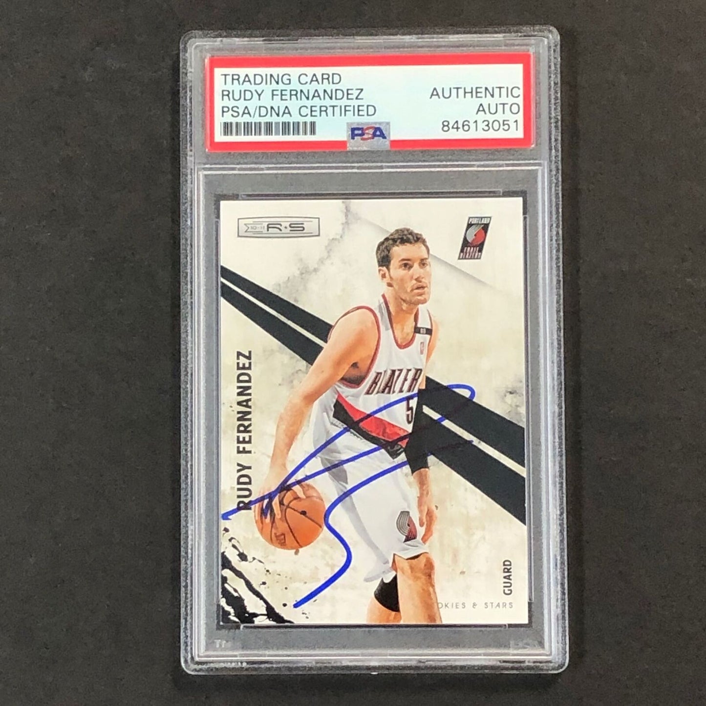 2010-11 Rookies & Stars #75 Rudy Fernandez Signed Card AUTO PSA Slabbed Trail Bl