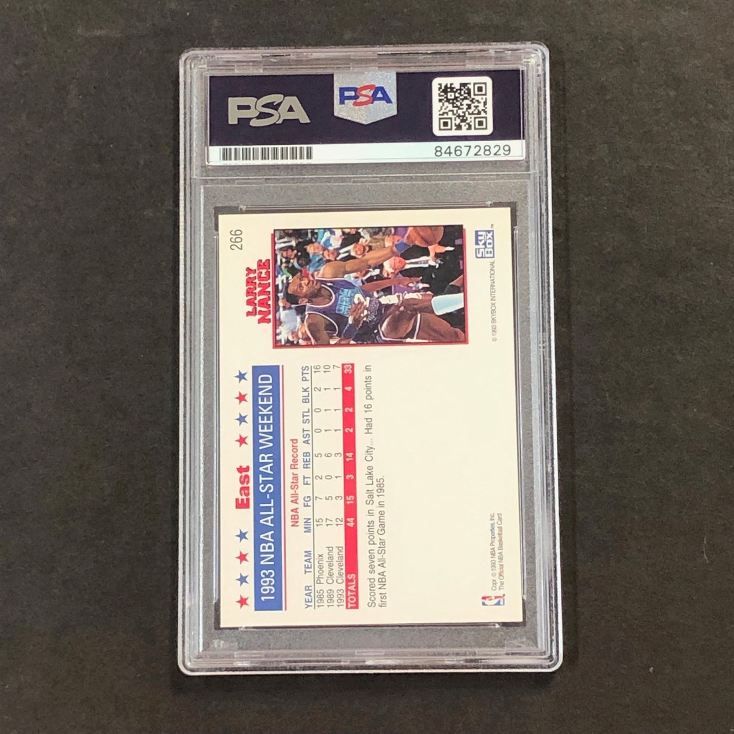 1993-94 NBA Hoops #266 Larry Nance Signed Card AUTO 10 PSA Slabbed All-STar Week