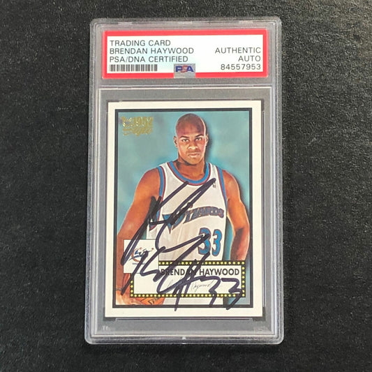2005-06 Topps 1952 Style #90 Brendan Haywood Signed Card AUTO PSA Slabbed Wizard