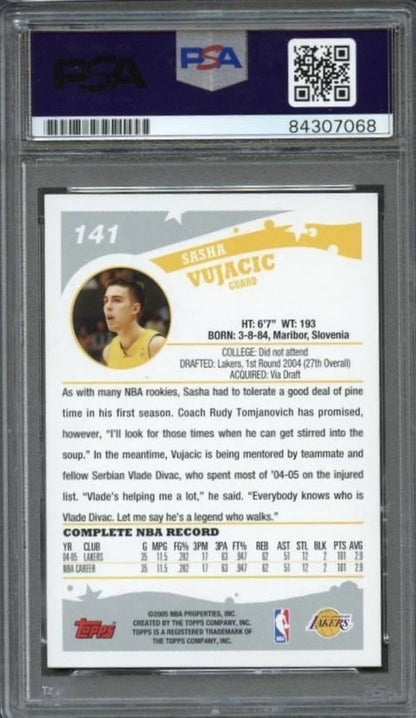 2005 Topps #141 Sasha Vujacic Signed Card AUTO PSA Slabbed