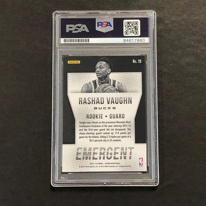 2015-16 Panini Prizm Emergent #19 Rashad Vaughn Signed Card AUTO 10 PSA Slabbed