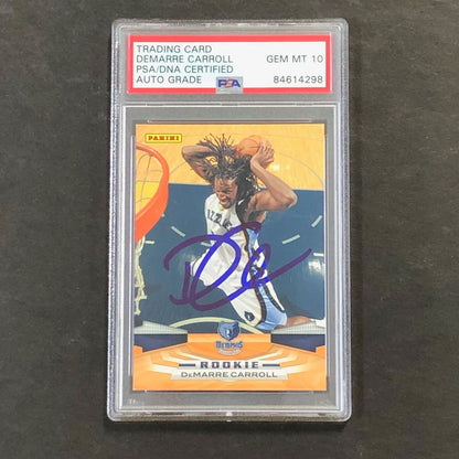 2009-10 Panini #377 DeMarre Carroll Signed Card AUTO 10 PSA Slabbed RC Grizzlies