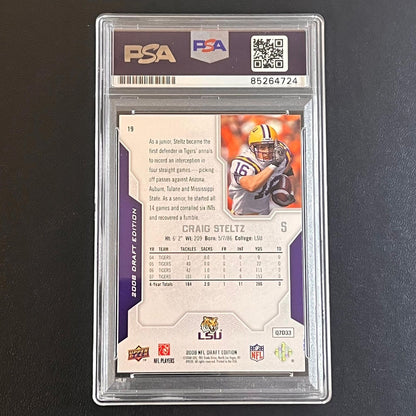 2008-09 Topps Upper Deck NFL Draft Edition #19 Craig Steltz RC signed card PSA/D