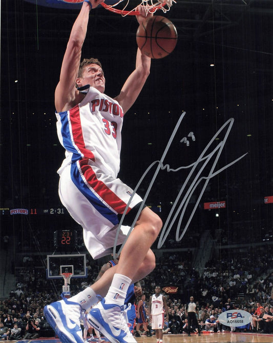 Jonas Jerebko signed 8x10 photo PSA/DNA Detroit Pistons Autographed