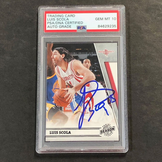 2011-12 Panini Season Update #109 Luis Scola Signed Card AUTO 10 PSA/DNA Slabbed