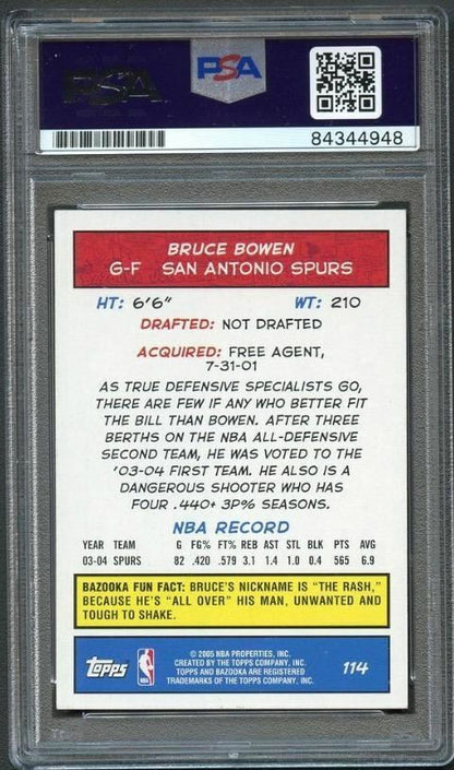 2004-05 Topps Bazooka #114 Bruce Bowen Signed Card AUTO PSA Slabbed Spurs