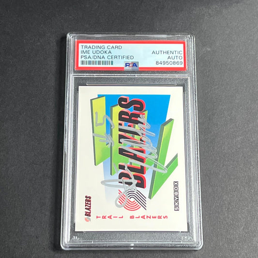 1992 Skybox #372 Ime Udoka Signed Card AUTO PSA Slabbed Blazers