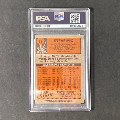 1969 Topps Basketball #18 Steve Mix Signed Card AUTO PSA Slabbed 76ers