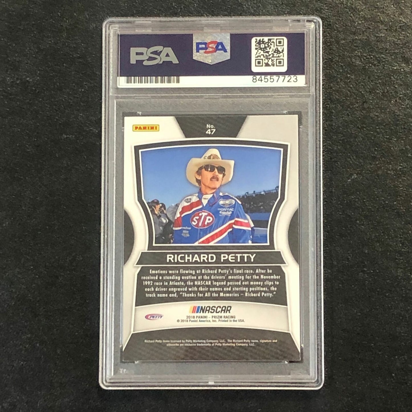 2018 Panini Prizm #47 Richard Petty Signed Card AUTO PSA Slabbed Nascar