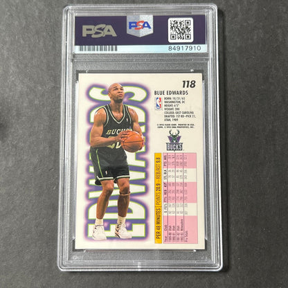 1993-94 Fleer #118 Blue Edwards Signed Card AUTO PSA Slabbed Bucks