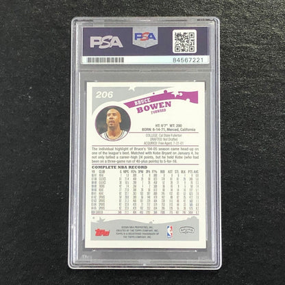 2005 Topps #206 Bruce Bowen Signed Card AUTO 10 PSA/DNA Slabbed Spurs