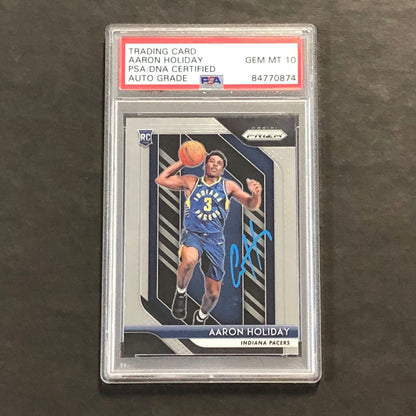 2018-19 Panini Prizm #114 Aaron Holiday Signed Rookie Card AUTO 10 PSA Slabbed R