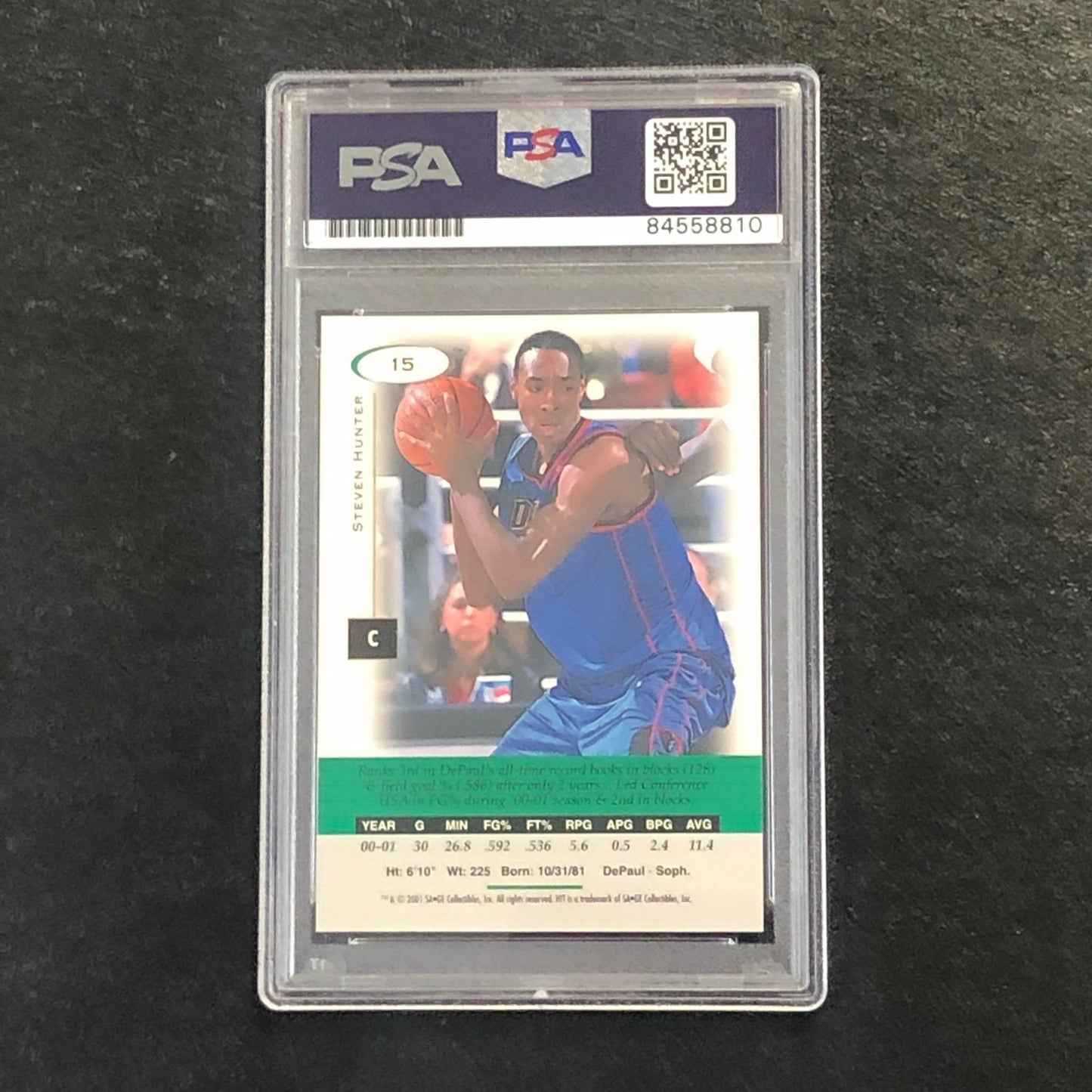2001 SAGE HIT #15 Steven Hunter Signed Card AUTO PSA/DNA Slabbed Magic