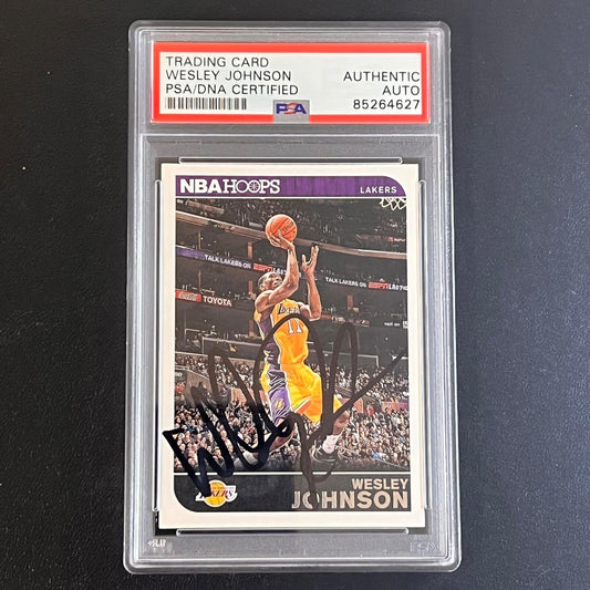 2014-15 Panini NBA Hoops #175 Wesley Johnson Signed Card Auto PSA Slabbed Lakers