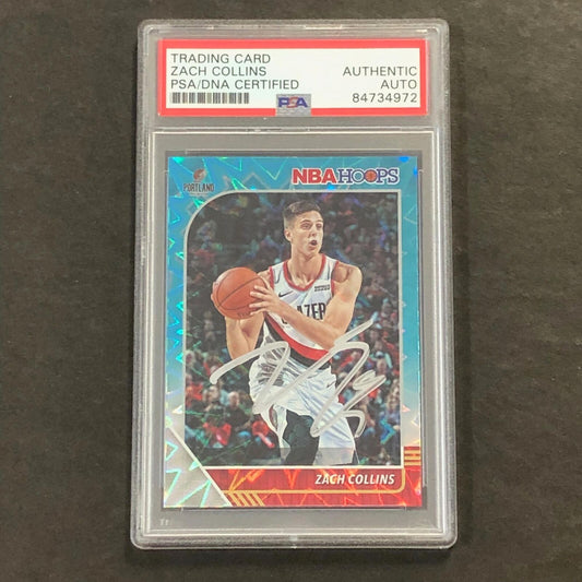 2019-20 Panini NBA Hoops #159 ZACH COLLINS Signed Card AUTO PSA Slabbed Blazers