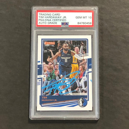 2020-21 Panini Donruss #90 Tim Hardaway Jr Signed Card AUTO PSA Slabbed Maverick
