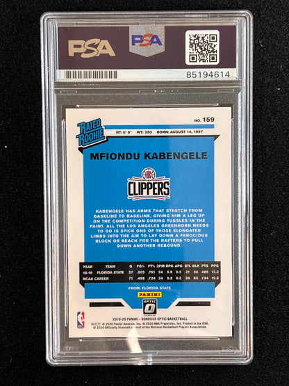 2019-20 Panini Donruss Optic #159 Mfiondu Kabengele Signed Card AUTO 10 PSA/DNA