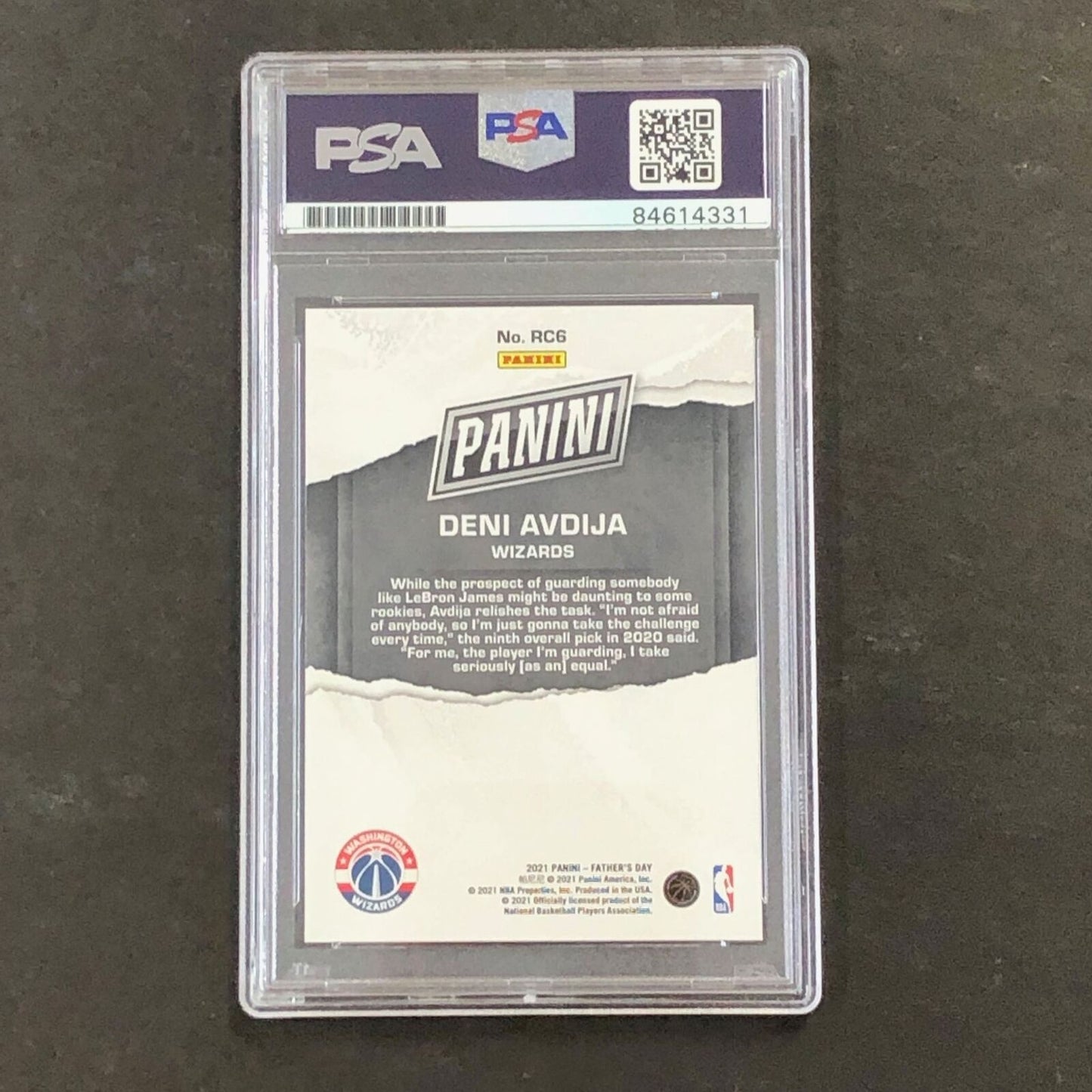 2021 Panini Father's Day #RC6 Deni Avdija Signed AUTO 10 PSA Slabbed RC Wizards