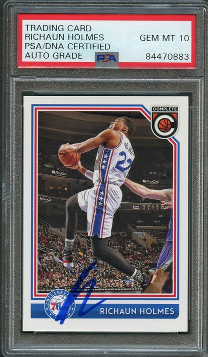 2016-17 Panini Complete #9 Richaun Holmes Signed Card AUTO 10 PSA Slabbed