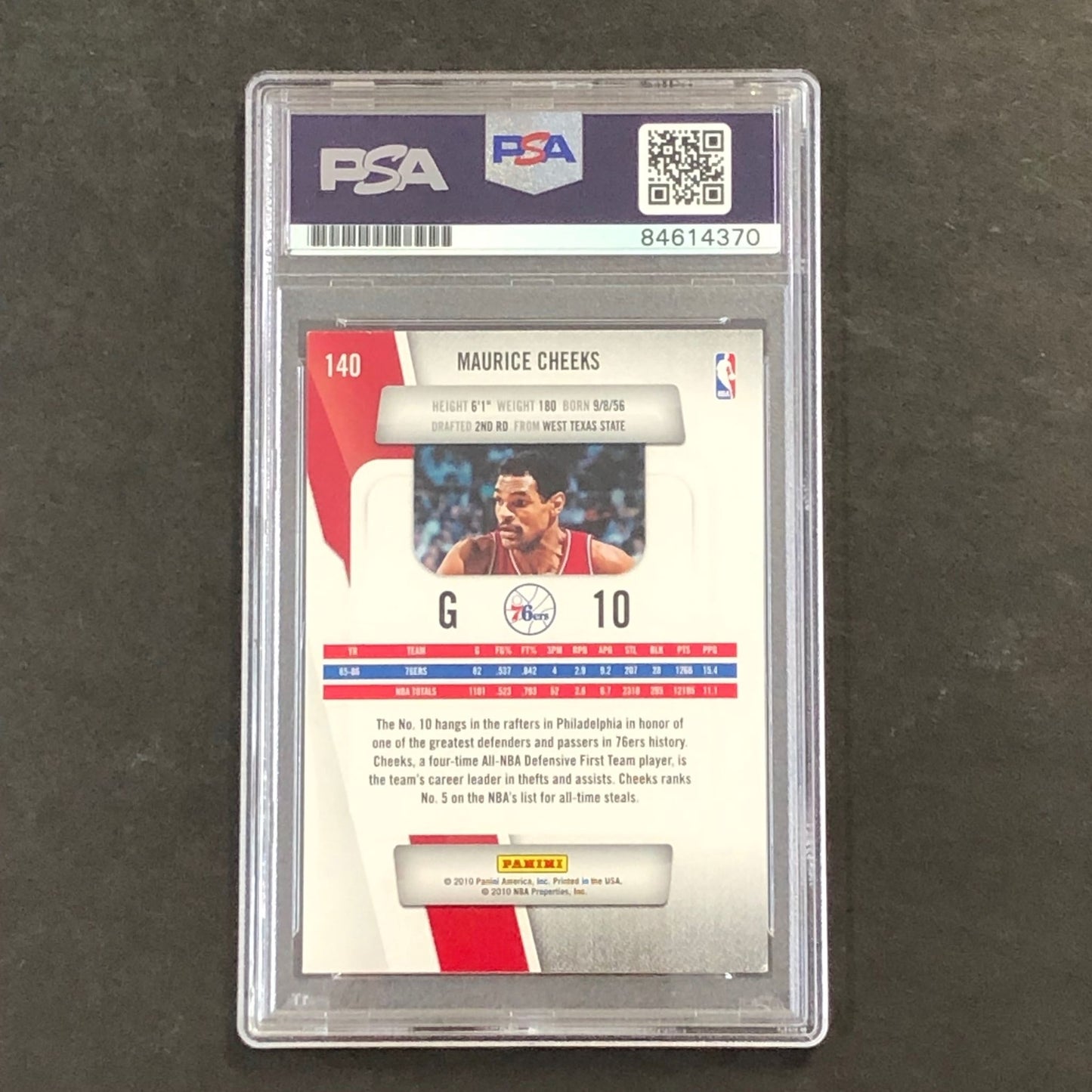 2010-11 Panini Prestige #140 Maurice Cheeks Signed Card AUTO 10 PSA Slabbed 76er