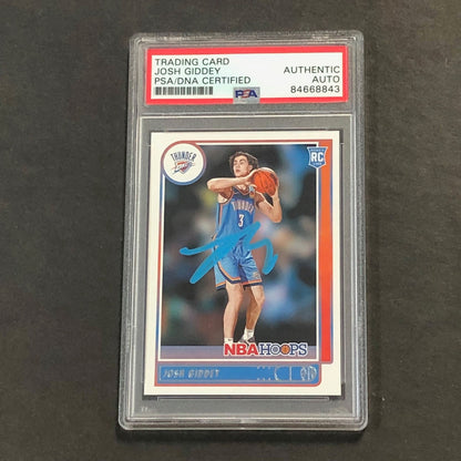 2021-22 NBA Hoops #202 Josh Giddey Signed Card AUTO PSA Slabbed RC Thunder