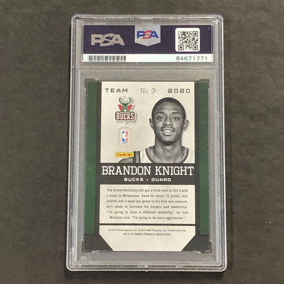 2013-14 NBA Pinnacle #3 Brandon Knight Signed Card AUTO 10 PSA Slabbed Bucks