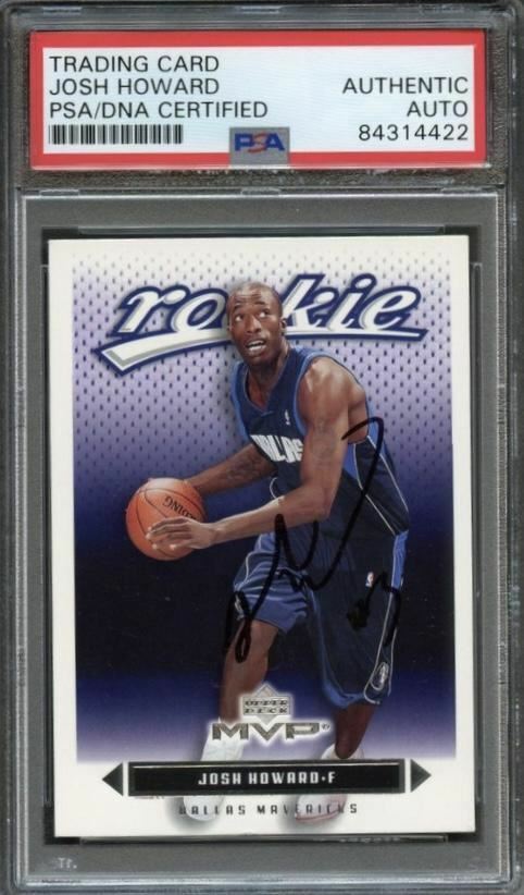 2003-04 Upper Deck MVP #229 Josh Howard Signed Card AUTO PSA/DNA Slabbed