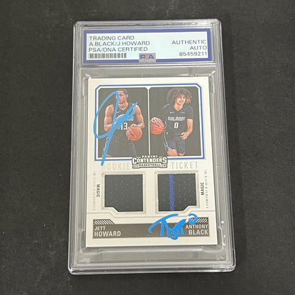 2023-24 Panini Contenders #RT2-MAG Anthony Black and Jett Howard Signed Card PSA