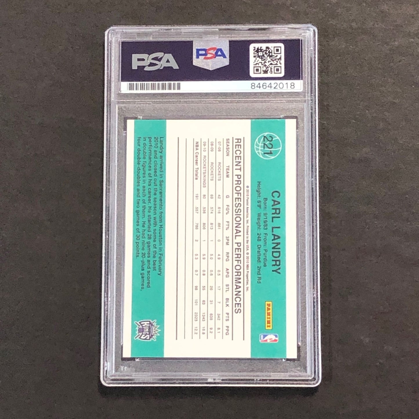2010-11 Panini Donruss #221 Carl Landry Signed Card AUTO PSA/DNA Slabbed Kings