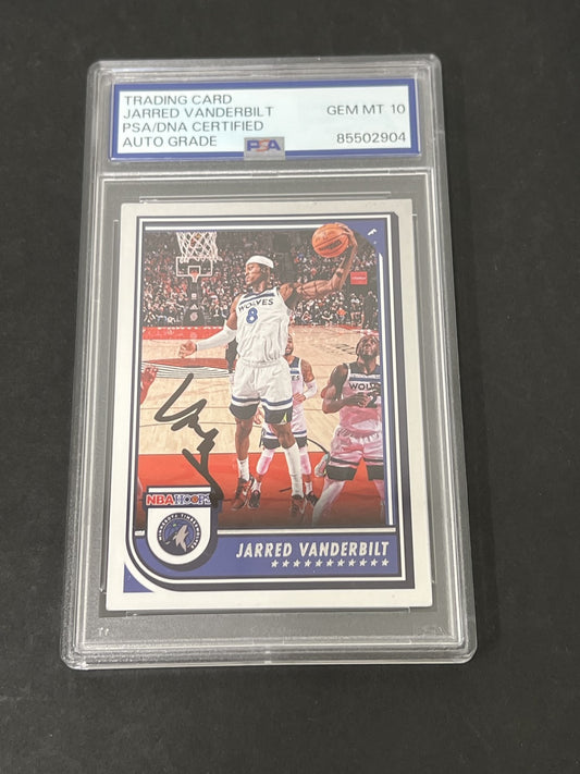 2022-23 Panini NBA Hoops #198 Jarred Vanderbilt signed card PSA Auto 10