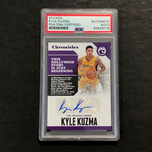 2017-18 Panini Chronicles Basketball #CA-KKZ Kyle Kuzma Signed Card PSA Slabbed